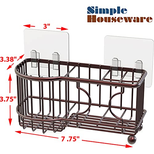 Simplehouseware 6 Slots Toothbrush Holder Adhesive Wall Organizer, Bronze #TOP2