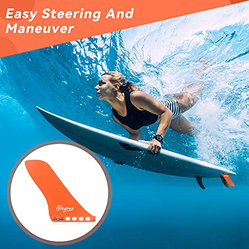 Hlogree 9'' Sup Fin,9 Inch Surf & Sup Single Center Water Fin Quick Release Detachablestand Up Paddleboard Fin -Free No Tool Fin Screw Replacement For Longboard Surfboard Stand-Up Paddleboards -Lime #TOP5