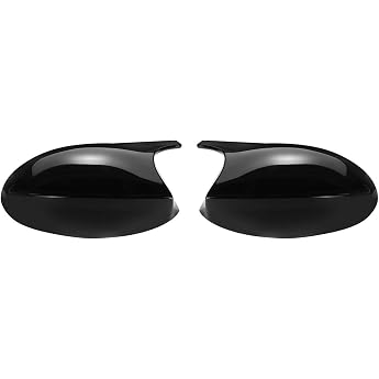 viviance pack of 2 car rear view mirror cap cover replacement glossy black left & right compatible with bmw e81 e82 e87 e88 e90 e91 2005-2007 e92 e93 2006-2009 m3 style