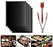 BBQ Griglia Tappetini Set 5 Pezzi 40*33cm Griglia Tappetino Grill Tappetini per Barbecue Antiaderente Riutilizzabili Stuoie Barbecue Griglia Barbecue per Griglia a Carbone Gas Weber Forno Elettrico