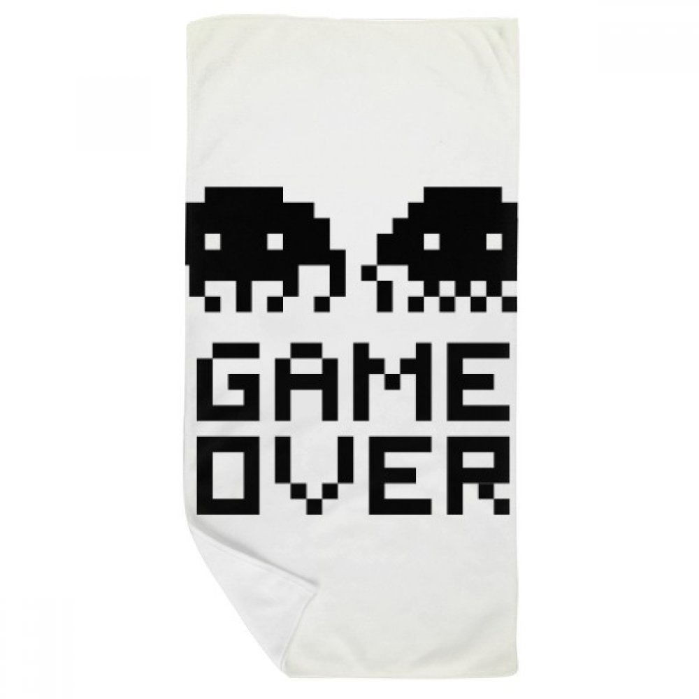Gant de toilette et serviette Game Over 35x70cm, cadeau geek parfait