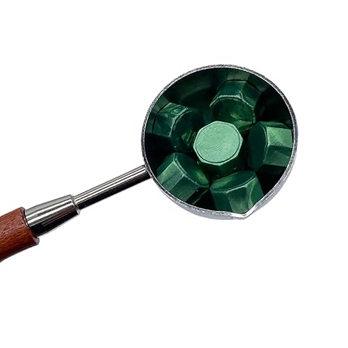 Miniatura 5 de 200 cuentas de sello de cera verde metálico, cuentas de sello de cera de Navidad verde pino a granel para invitaciones de boda, sello de cera de