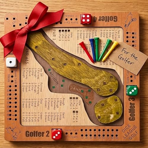 Tabletop Dice Golf Game - Portable Wooden Board Game for