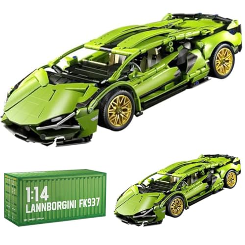 JUCYJULY Technik Sportwagen Bausteine Set für Lambo, 1280 Klemmbausteine Auto Bausatz Supersportwagen Modellbausatz, MOC Car Rennwagen Modellauto Spielzeug Geschenk Erwachsene Kinder
