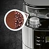 Barista Kaffee & Technik Macchina da caffè con macinino in vetro, con caraffa in vetro per fino a 10 tazze grandi, per chicchi di caffè e caffè in polvere [acciaio INOX]