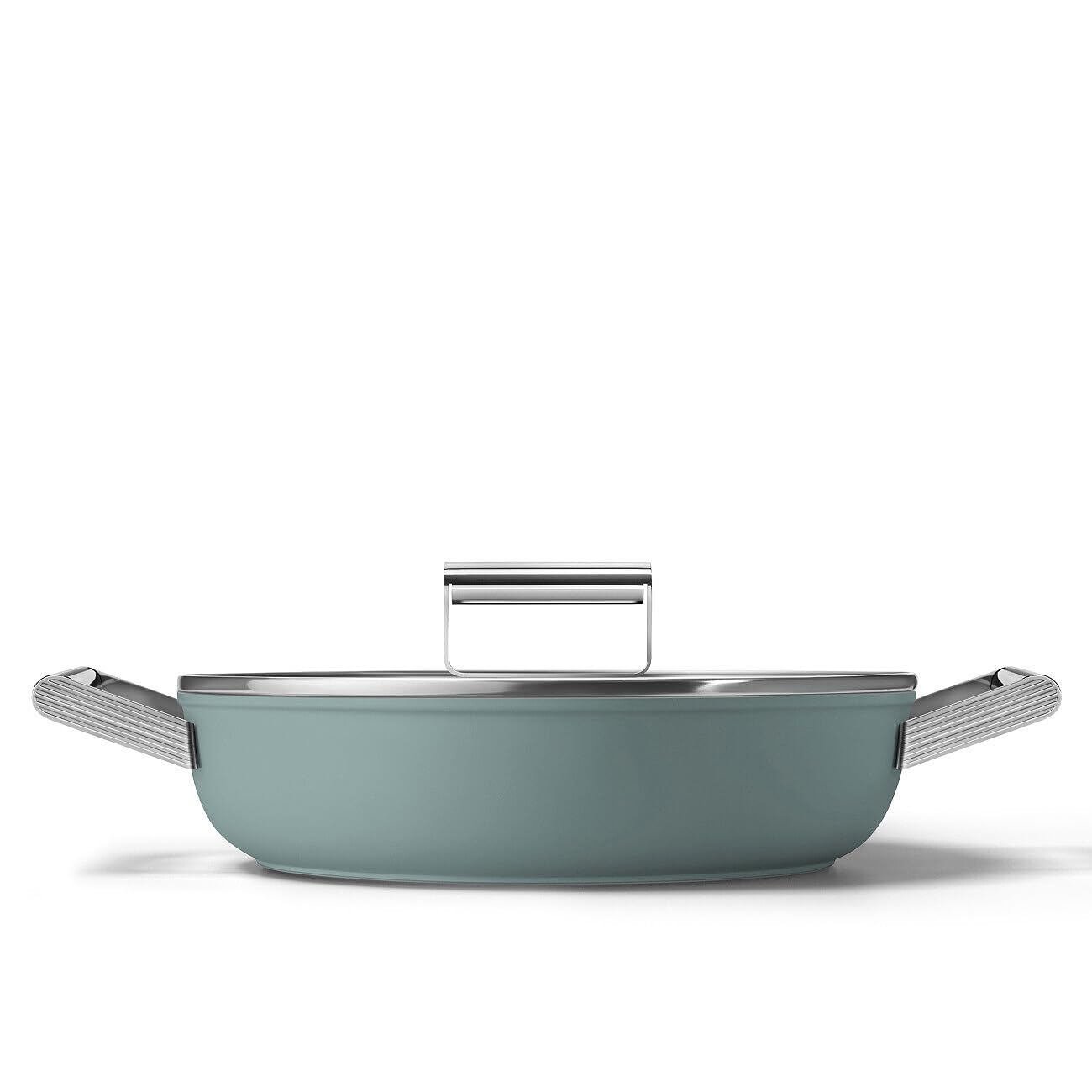 Smeg Green Deep Pan With Lid In 28Cm