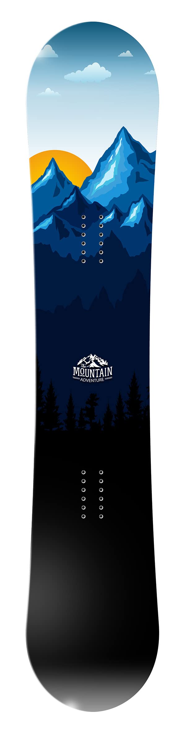 Snowboard Wrap 199 - Blue Mountain Sunset Snowboard Graphic Decal - Includes Application Squeegee - 14 inch x 65 inch fits most snowboards