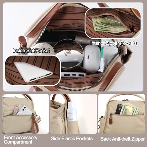 Nylon Crossbody Bag with 2 Straps