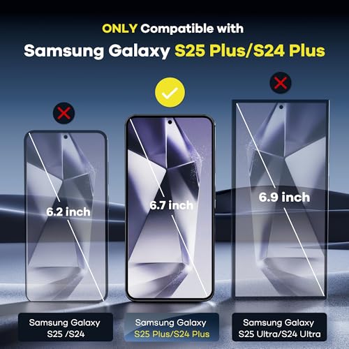 Image of AACL for Samsung Galaxy S25 Plus /S24 Plus Screen Protector Film [Not Glass] | Bubble free Galaxy S25 Plus /S24 Plus 5G Hybrid Film [Fingerprint Compatible][7H Hybrid] [4-Pack]