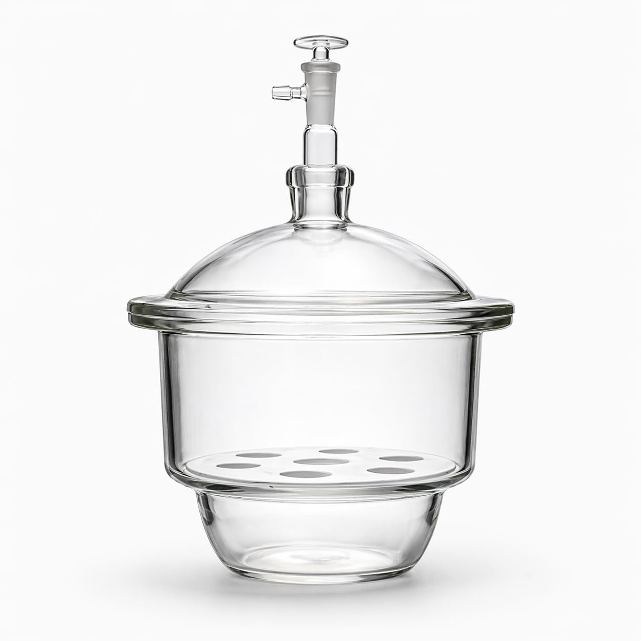Lab Glass Desiccators with Porcelain,Glass Material Resistant to Acid and Alkali Corrosion,Dessicator 180 mm Size (Vacuum Desiccator(7.1 Inch 180MM))