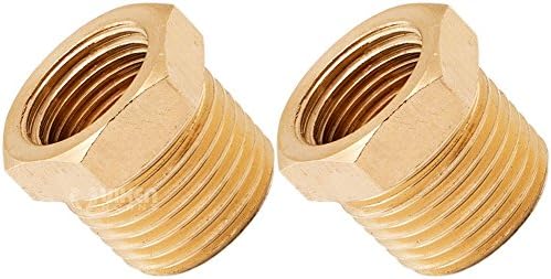 Vixen Horns 1/2" NPT Male to 3/8" NPT Female Brass Thread Reducer Fitting for Train/Air Horn Tanks - Bundle of two fittings VXA1238-2