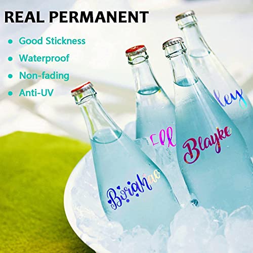 Htvront Holographic Vinyl - 12 Sheets 12"X12" Holographic Permanent Vinyl For Cricut - Easy To Weed & Transfer Iridescent Craft Adhesive Vinyl Sheets #TOP3