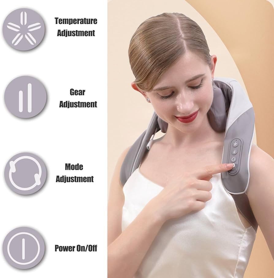 Image of Neck and Back Massager, Neck Massager with Heating, Body Massager for Body Aches and Pains Relief, Electric Wearable 5D Cervical Neck Massager for Neck, Back, Shoulders, Waist and Legs. (Large12)
