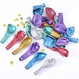 D&H Craftworks Chrome Color Party Balloons 12 inch 60 pcs 6 colors Assorted Colored High Quality Latex Helium Birthday Balloons