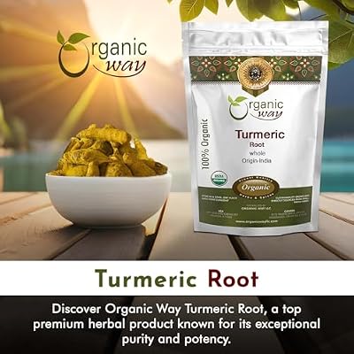 Organic Way Turmeric Root Whole (Curcuma Longa) - Herbal Tea | Kosher & USDA Certified | Vegan, Non-GMO & Gluten Free | Tested for Heavy Metal and Purity | 100% Raw from India (16 oz - 1 lbs)
