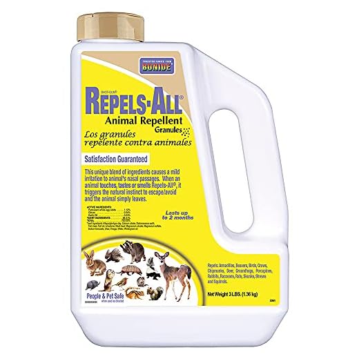 Bonide Repels-All Animal Repellent Granules, 3 lbs. Ready-to-Use Deer & Rabbit Repellent, Deter Pests from Lawn & Garden