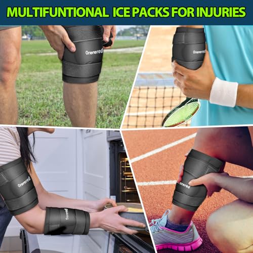 Image of Ice Packs for Injuries Reusable Knee Gel Ice Pack Wrap for Swelling Black