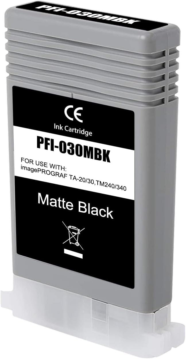 PFI-030 PFI030 Ink Cartridge Compatible for PFI-030 PFI-030MBK Cartridge for Canon imagePROGRAF TA-20 TA-30 TM-240 TM-340 (1 Matte Black)