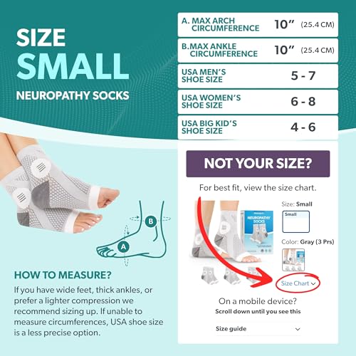 Image of BraceAbility Neuropathy Socks (3 Pairs) - Multipack Peripheral Compression Diabetic Toeless Foot Sleeves for Nerve Damage in Feet, Ankle Gout, Plantar Fasciitis Relief for Men and Women (S - Gray)