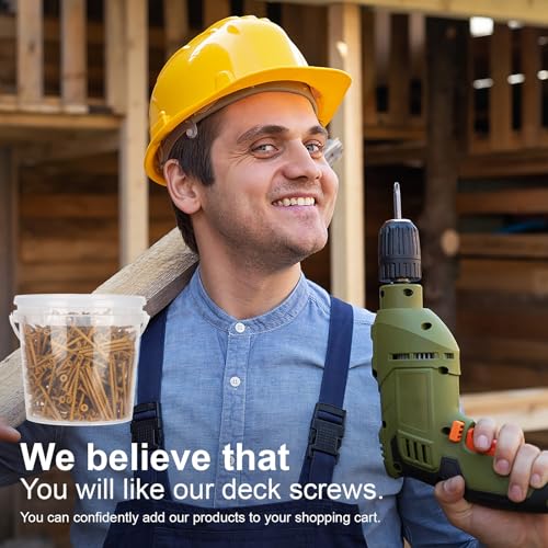 Bobibbi #8 X 2’ 5LB Deck Screws #8 X 2’’, T25 Star Torx Drive Flat Head Wood Screws thumb #5