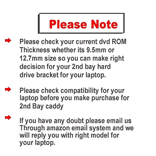 SATA 2nd 2.5'' Hard Drive Caddy for 12.7mm Universal CD/DVD-ROM - Expand Your Data Storage on Your Laptop with HDD/SSD