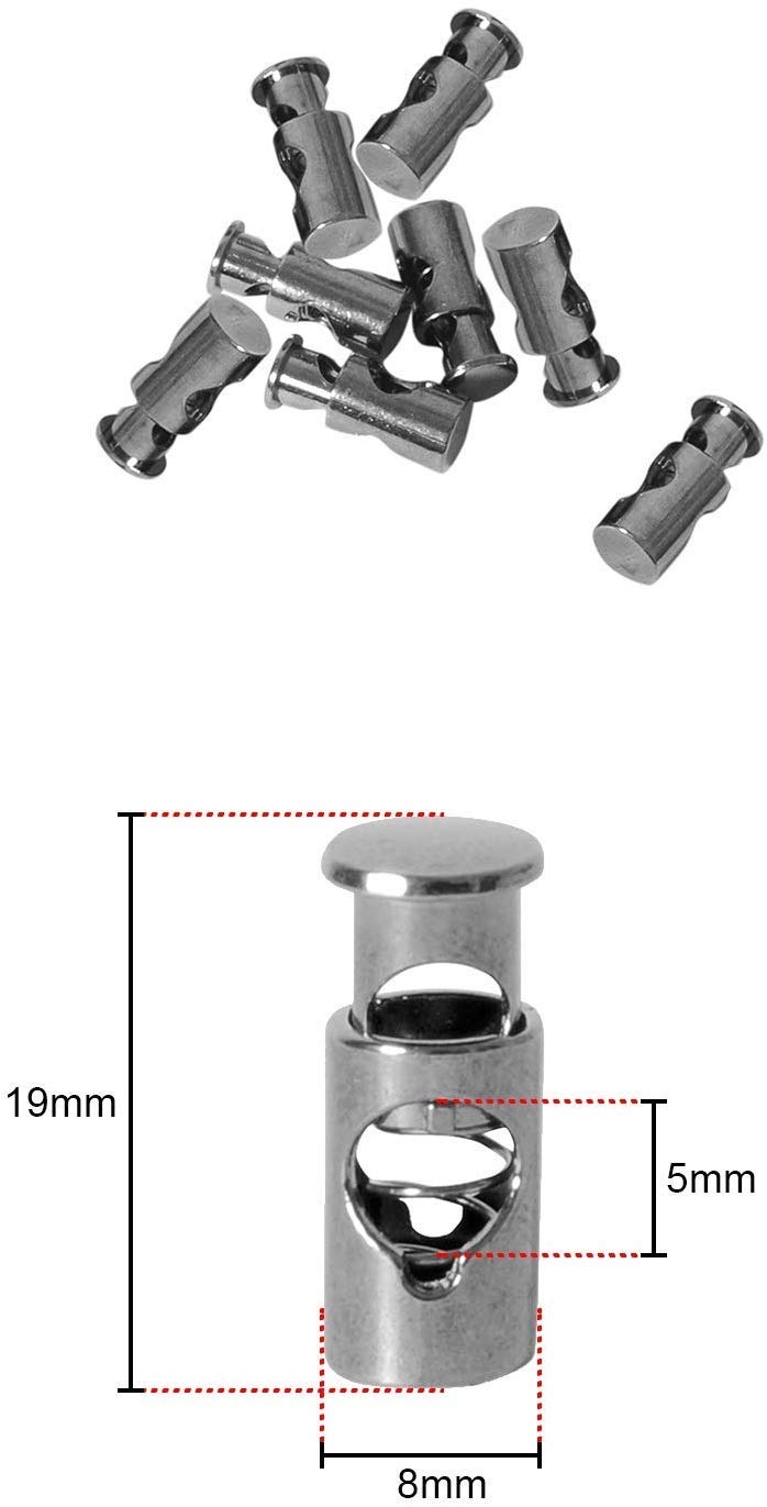 Lot De 10 Bloqueurs De Cordon - Noir - Idéal Pour Cordons De 3/4/5 Mm (Modèle - 6