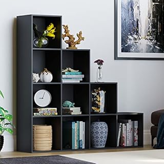 Vida Designs Durham Staircase Bookcase Shelves Storage Organiser Living Room Furniture (6 Cube, White)