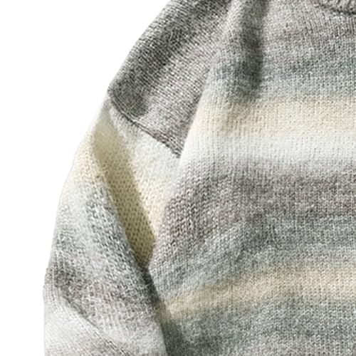 Men's Striped Oversized Graphic Sweater Unisex Knit Aesthetic Sweaters Streetwear Casual Tunic Pullover Jumper3