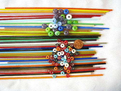 Lampwork, Beadmaking Glass, COE 104 Sampler 3mm Stringers 18 Rods