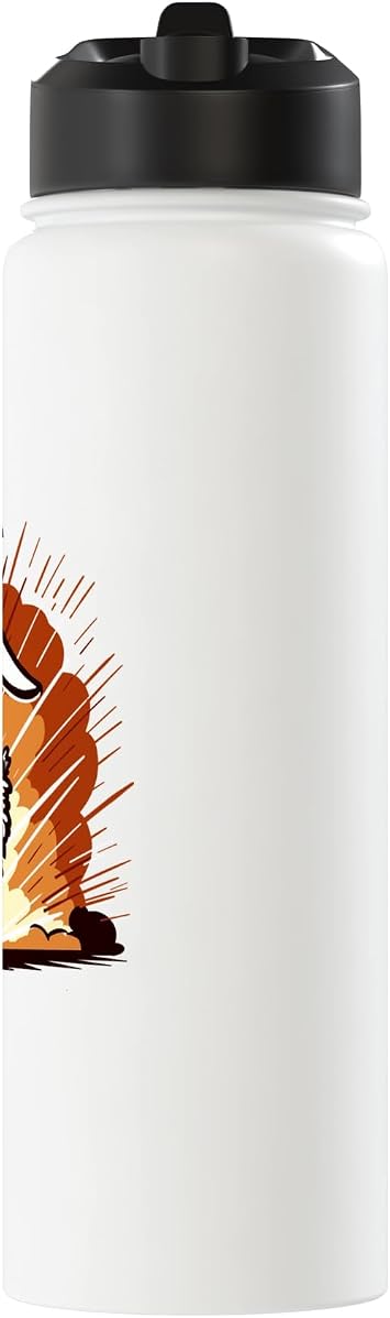 Goat Explosion Funny Goat Crazy Simulator Animal Fun Baa Stainless Steel Insulated Water Bottle