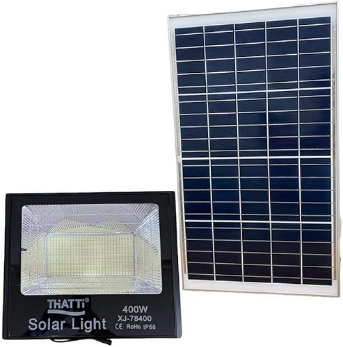 FLM SYSTEM Faro Solare LED 400W da Esterno con Sensore