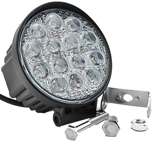 Farol De Milha Redondo 14 Leds 42w Automotivo Ultra Led 10/30V Veiculo, Moto Carro Caminhão Pickup Off Road - Não é modelo Slim