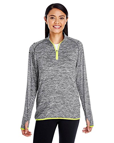 Holloway Women's Force Training Top Carbon Heather | Bright Yellow Medium #TOP15