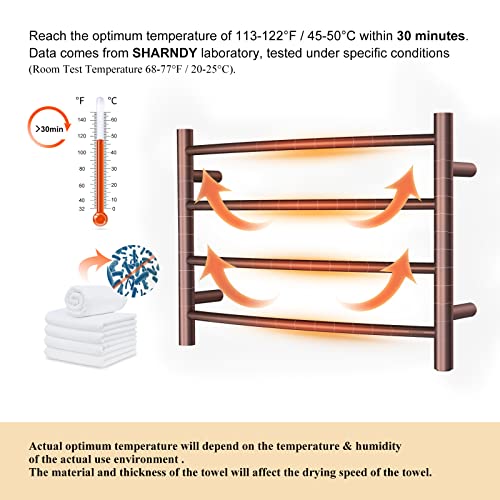 Sharndy Towel Warmer Orb For Bathroom Wall Mounted Bath Towel Heater Plug-In Electric Heated Towel Rack Stainless Steel Curved Round Oil Rubbed Bronze Drying Rack Etw29 40W 16.54X23.62X5.51 Inches #TOP1