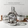 T-fal Pro Tri-Ply Stainless Steel Cookware Set, 10 Piece-Induction Compatible, Oven Safe 500F, Lids-350F, Even Heat, Professional Quality, Durable, Induction Pots and Pans Set, Silver #3