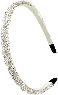 XINGZHE Crystal Hair Bands for Women Silver White Pearl Headbands Fashion Hair Band Girls Jewelry Rhinestone Hoop Clips Metal Beaded Hairband Beauty Care Elegant Bling Headwear Accessory Wedding Bride