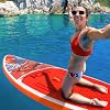 FEATH-R-LITE Inflatable Paddle Board Stand Up Paddleboards for Adults SUP with Premium Accessories Pump, Adjustable Paddle, Leash, Three Fins, Backpack