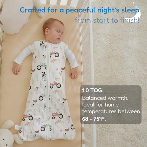 Image of TotAha Sleep Sack 6-12-15 Months 1.0 TOG, Unisex Buttery Soft Sleeping Sacks with 2-way Safe Zipper, Premium Winter Sleep Bag