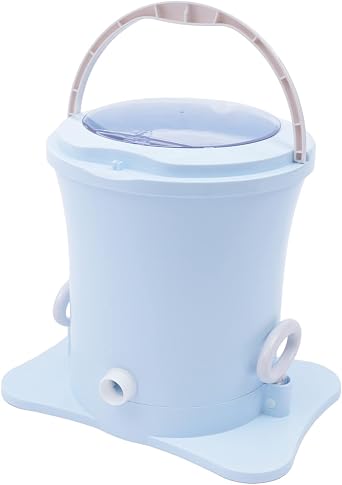 Hand Crank Clothes Wringer, Manual Clothes Dryer Dehydrator, Portable Double-Drive Design Clothes Dehydrator, Non Electricity Pulling Rope Spin Laundry Dryer Barrel For RV, Camping, Traveling Blue