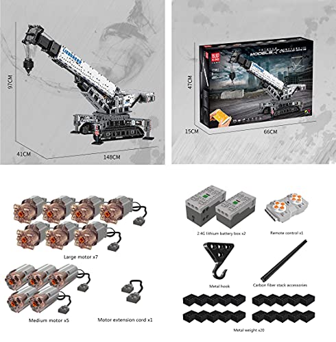 n.g. Home Decor Technic Liebherr LTR 11200 Raupenkran 12 Motoren und 4000 Steine - Kompatibel mit Lego – Bild 3