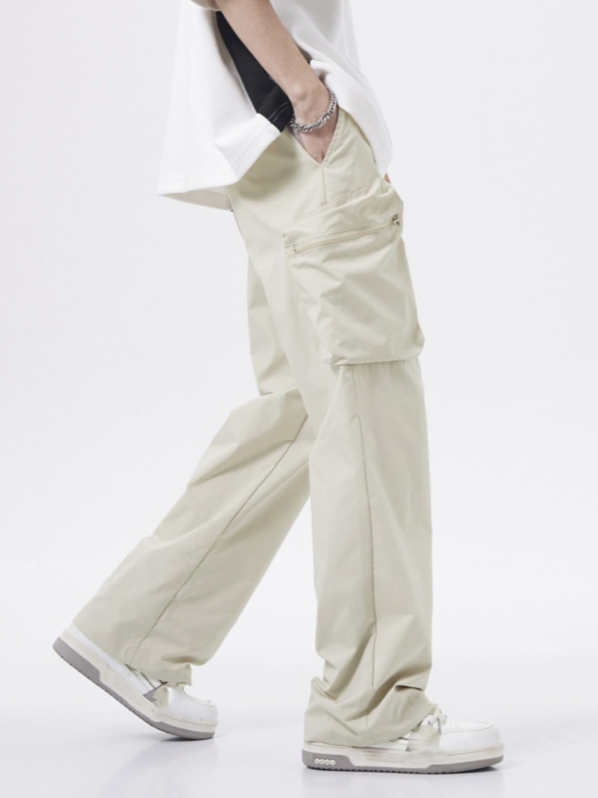 Tuta Multi-Tasca in Stile Americano per Gli Uomini, Pantaloni Casual retrò Sportivi Primavera ed Estate per Le Coppie