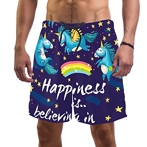 Short de bain pour homme doublure maille séchage rapide bleu