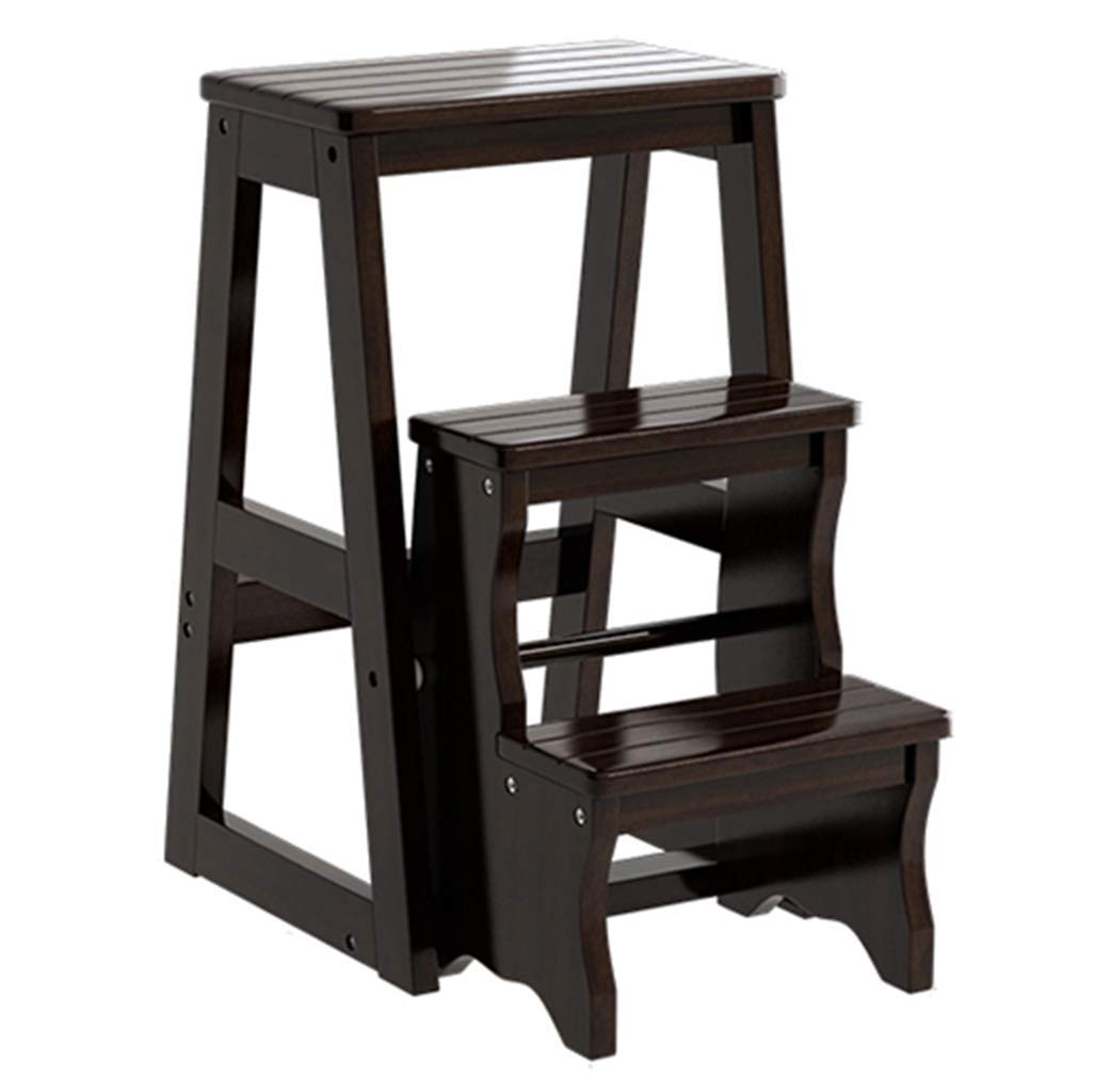 Escabeau bois pliable pour intérieur de maison et rangement de cuisine