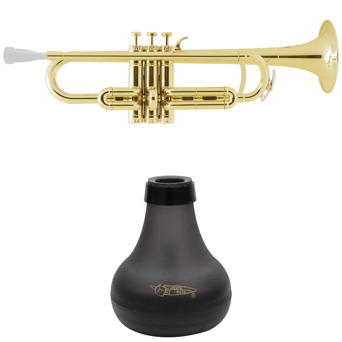 ZO プラスチックコルネット シャンパンゴールド プラクティスミュートセット Amazon | ZO プラスチック製トランペット TP-08 カラー：シャンパン