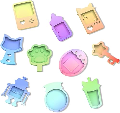 Miniatura 4 de iSuperb Moldes de resina agitadora, moldes de silicona de arena movediza, molde de resina epoxi, molde de agitador para dijes, joyas, llavero,