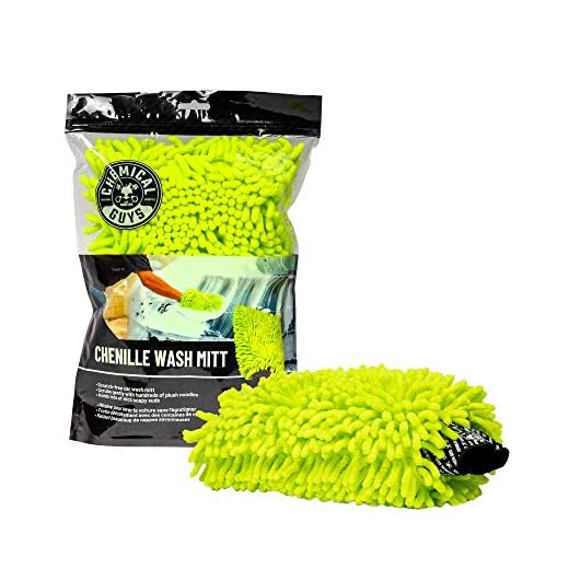 Chemical Guys, Chenille Microfiber Wash Mitt for Cars, Lime Green, Single