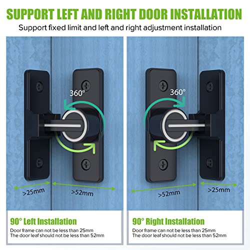 Image of Barn Door Lock Hardware, Heavy Duty 90 Degree Flip Latch Privacy Lock, Zinc Alloy Sliding Barn Door Latch for Bathroom, Bedroom, Closet, Garage, Shed and Gate (Luminous-2PCS)