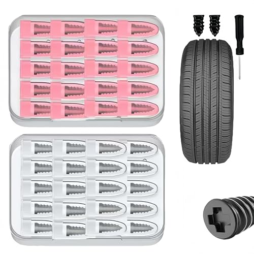 Tire Repair Rubber Nails Kit, Screw in Tire Repair Plugs