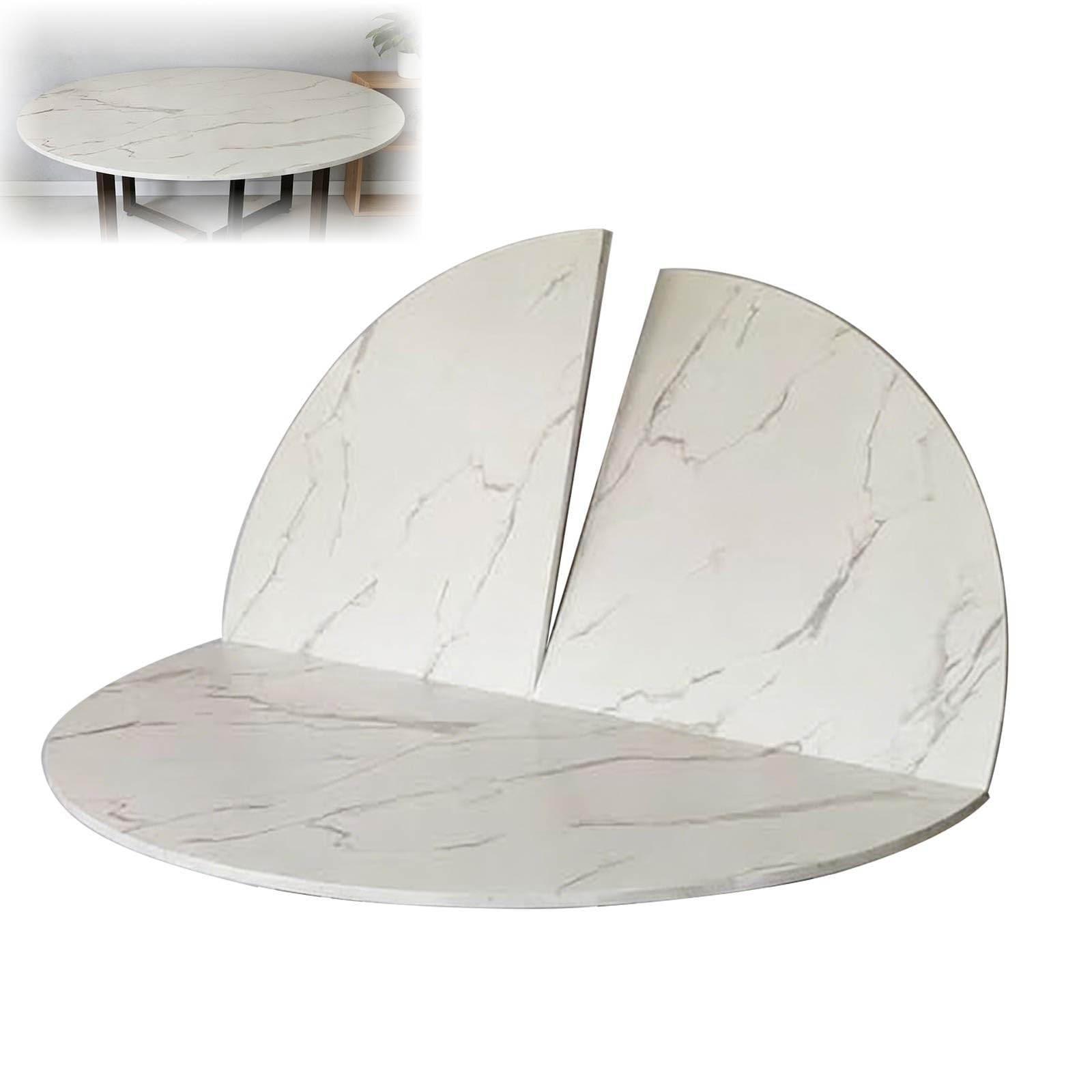 Large Foldable Round Table Top Extender Four-fold 47"-86" Round Folding Tables Outdoor Table Top Extender Table-Top Replacement Portable Wood-Top for Kitchen and Dining(Stone,47.2")