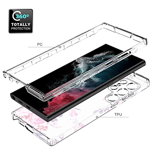 Funda para Galaxy S23 Ultra Case Transparente con Protector de Cristal 3